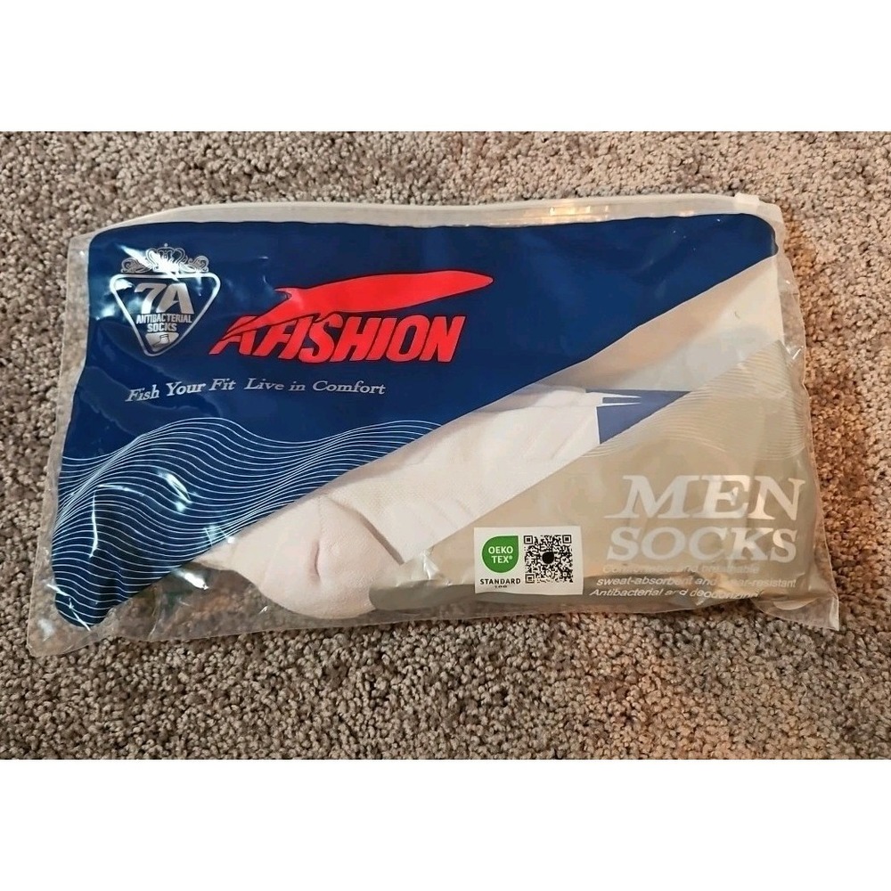Afishion Men's Crew Sock 3 Pack Antibacterial Sweat Absorbent deodorizing. L